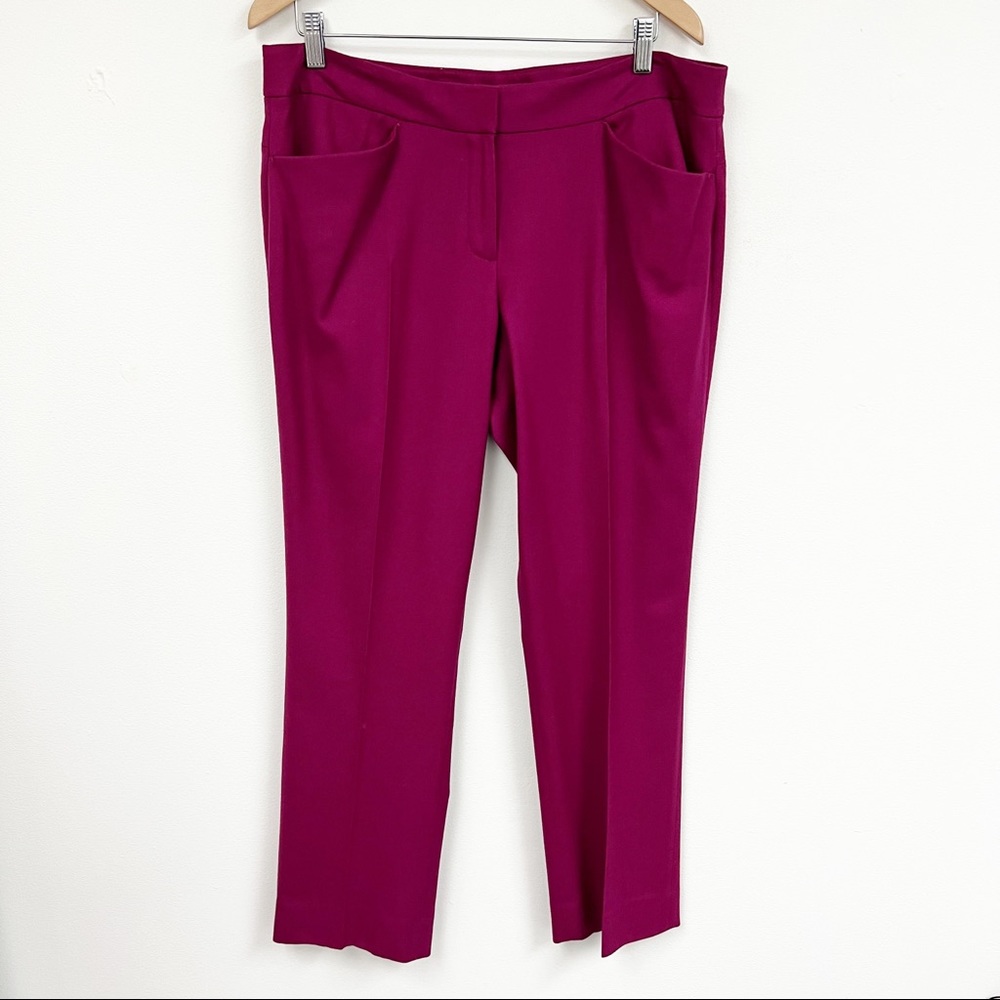 Elie Tahari Raspberry wool blend pants Sz 14